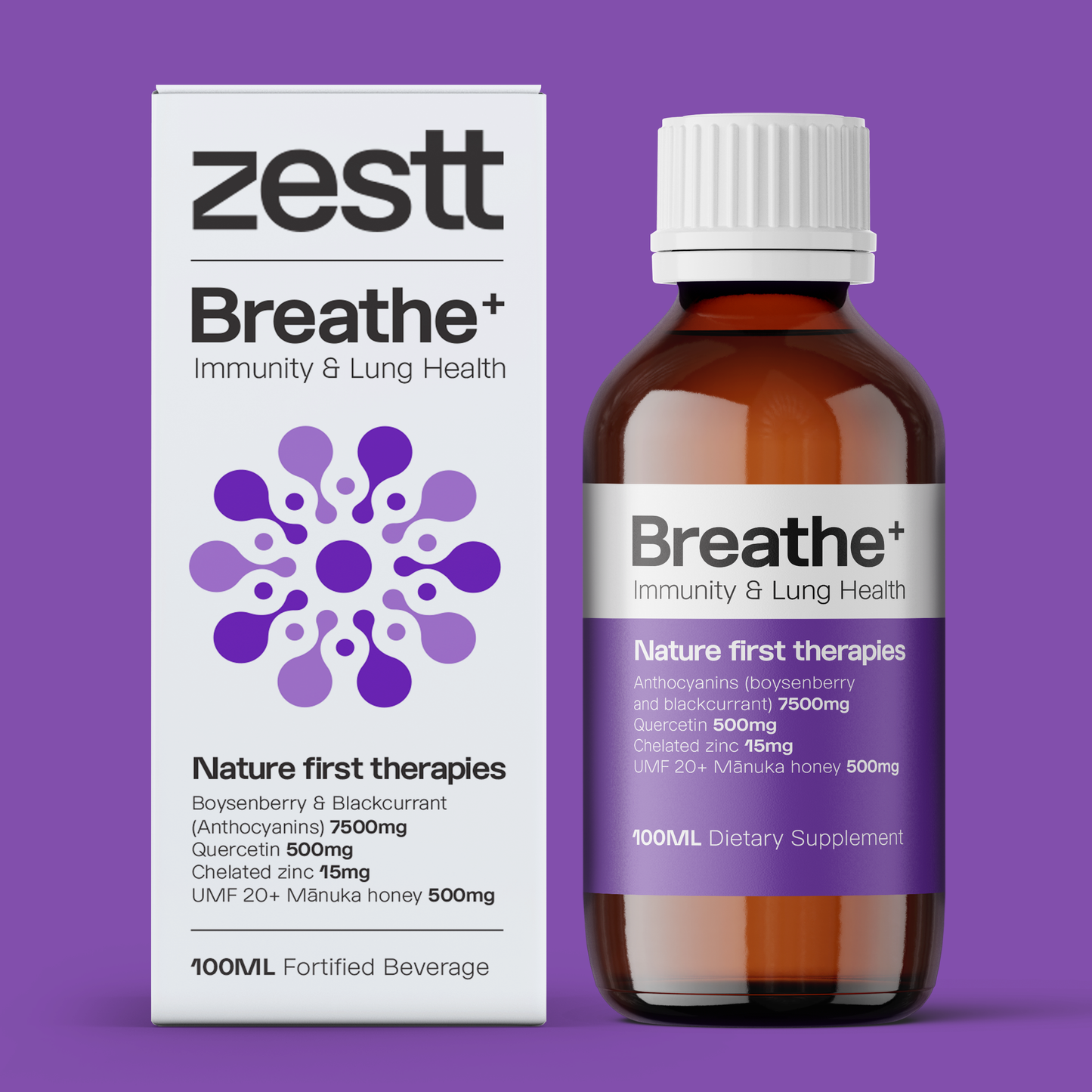 Breathe+ Liquid by Zestt Wellness® Click here for 1, 3, 10 and 60 packs